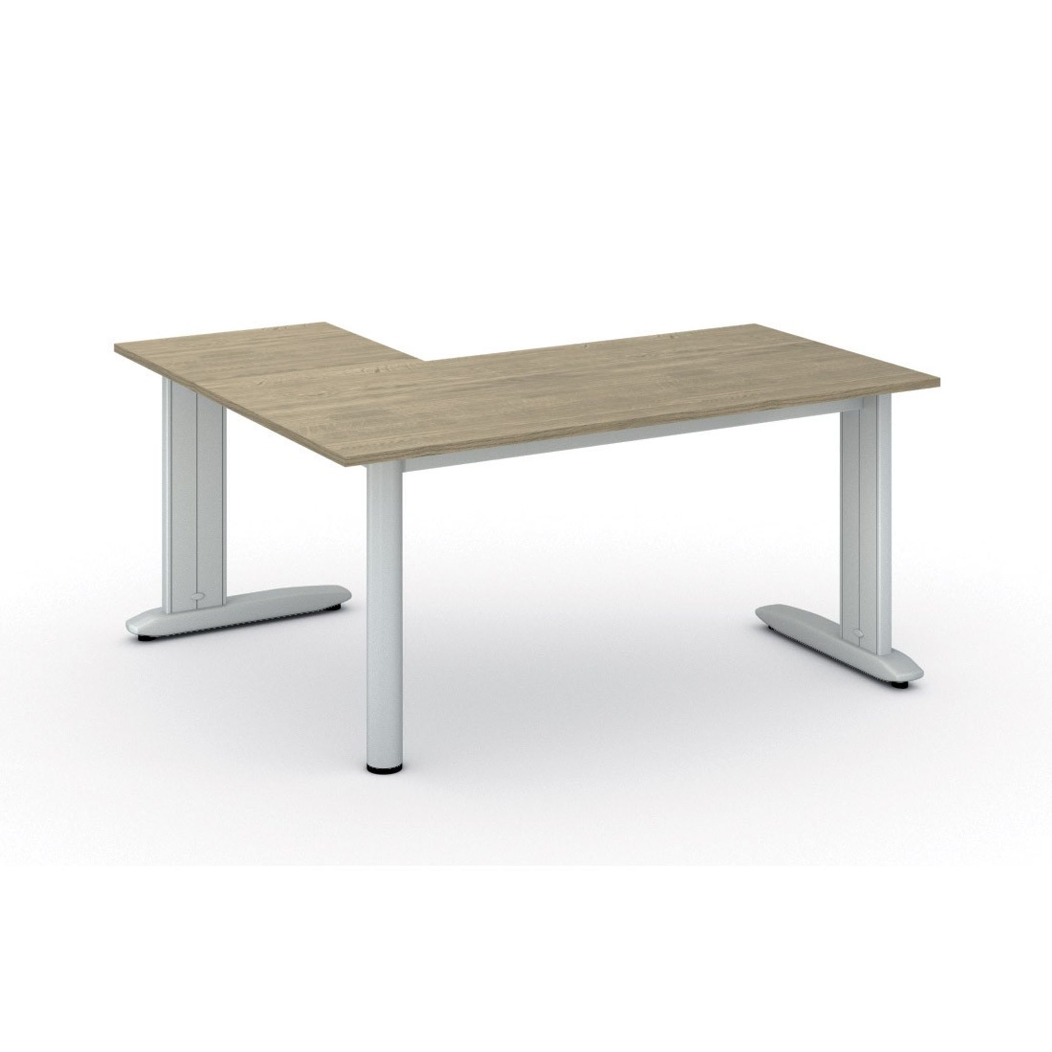 Rohový kancelářský stůl PRIMO FLEXIBLE, 160x140 cm, dub přírodní