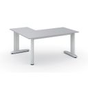 Rohový kancelářský stůl PRIMO FLEXIBLE, 160x140 cm, šedá