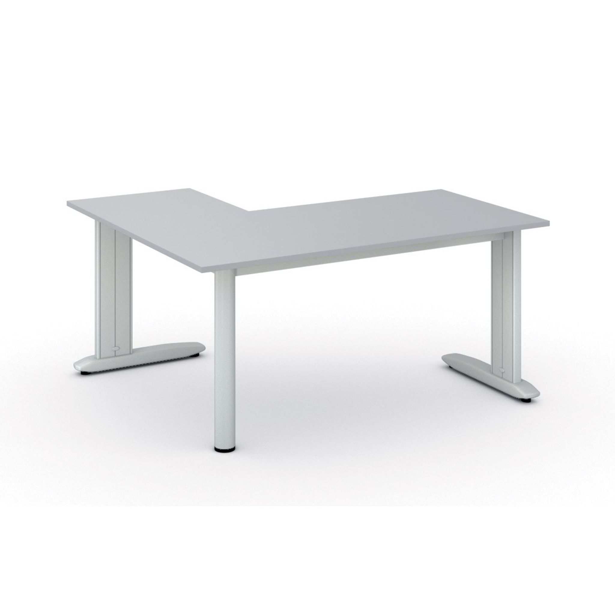 Rohový kancelářský stůl PRIMO FLEXIBLE, 160x140 cm, šedá
