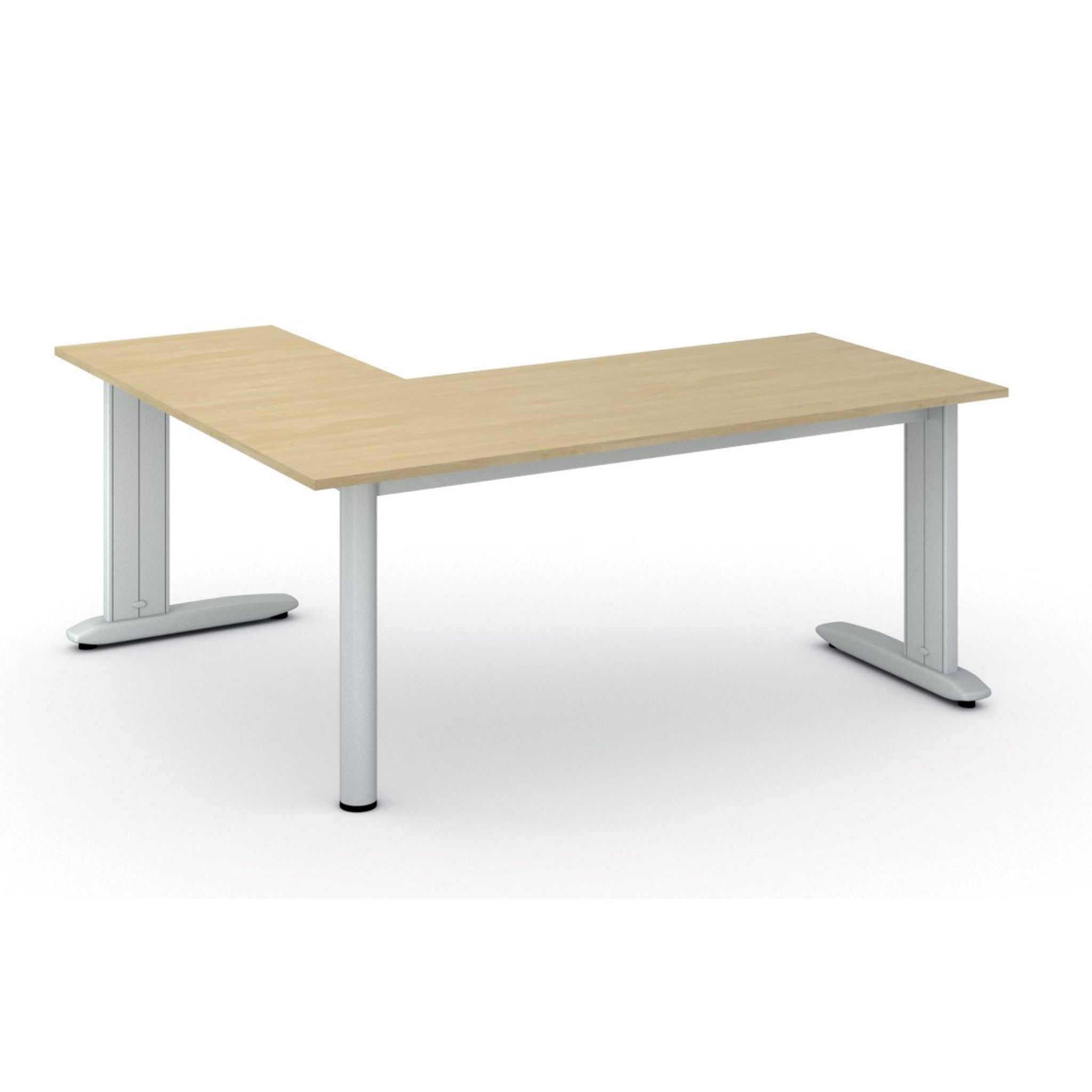 Rohový kancelářský stůl PRIMO FLEXIBLE, 180x160 cm, bříza