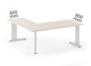 Rohový kancelářský stůl PRIMO FLEXIBLE, 180x160 cm, bříza