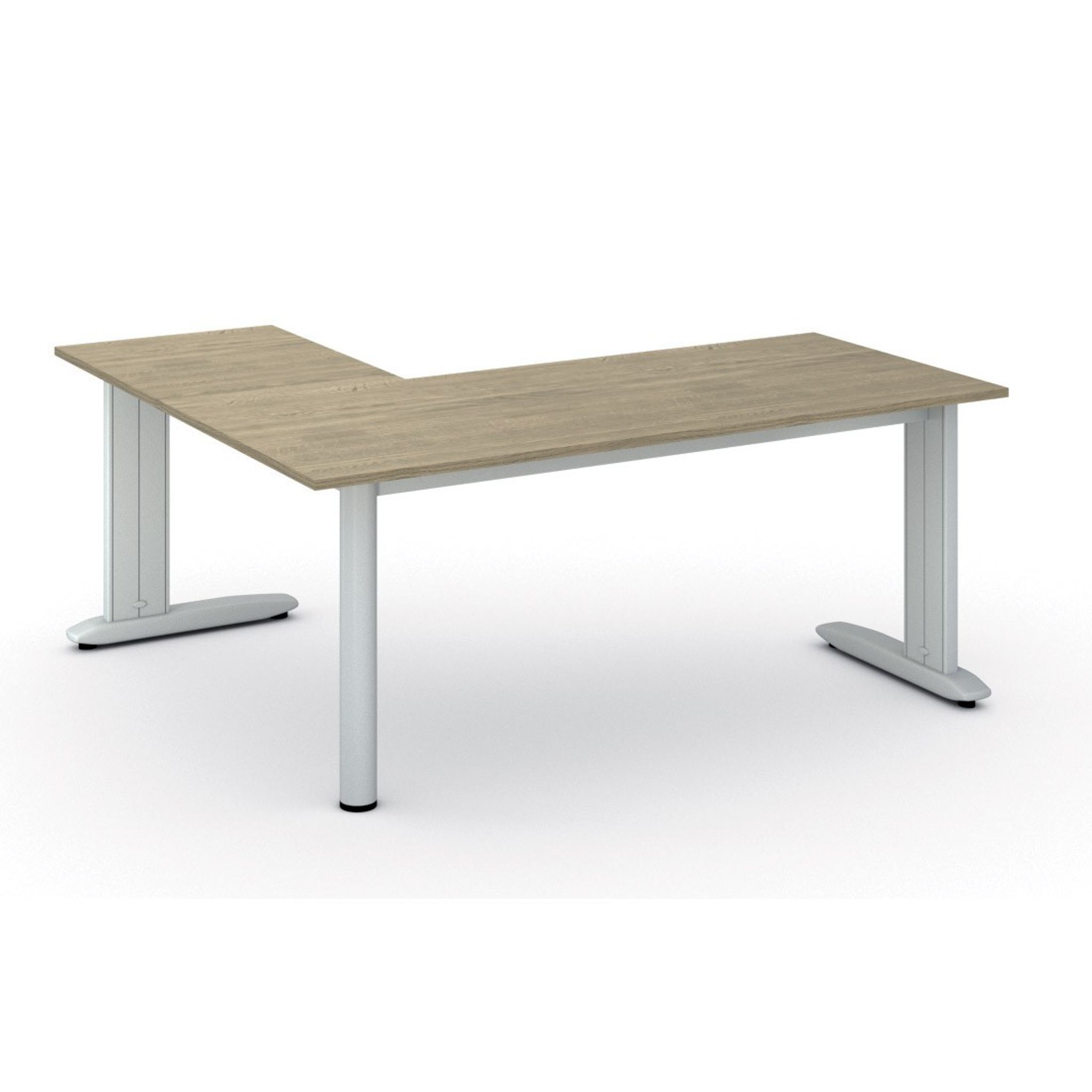 Rohový kancelářský stůl PRIMO FLEXIBLE, 180x160 cm, dub přírodní