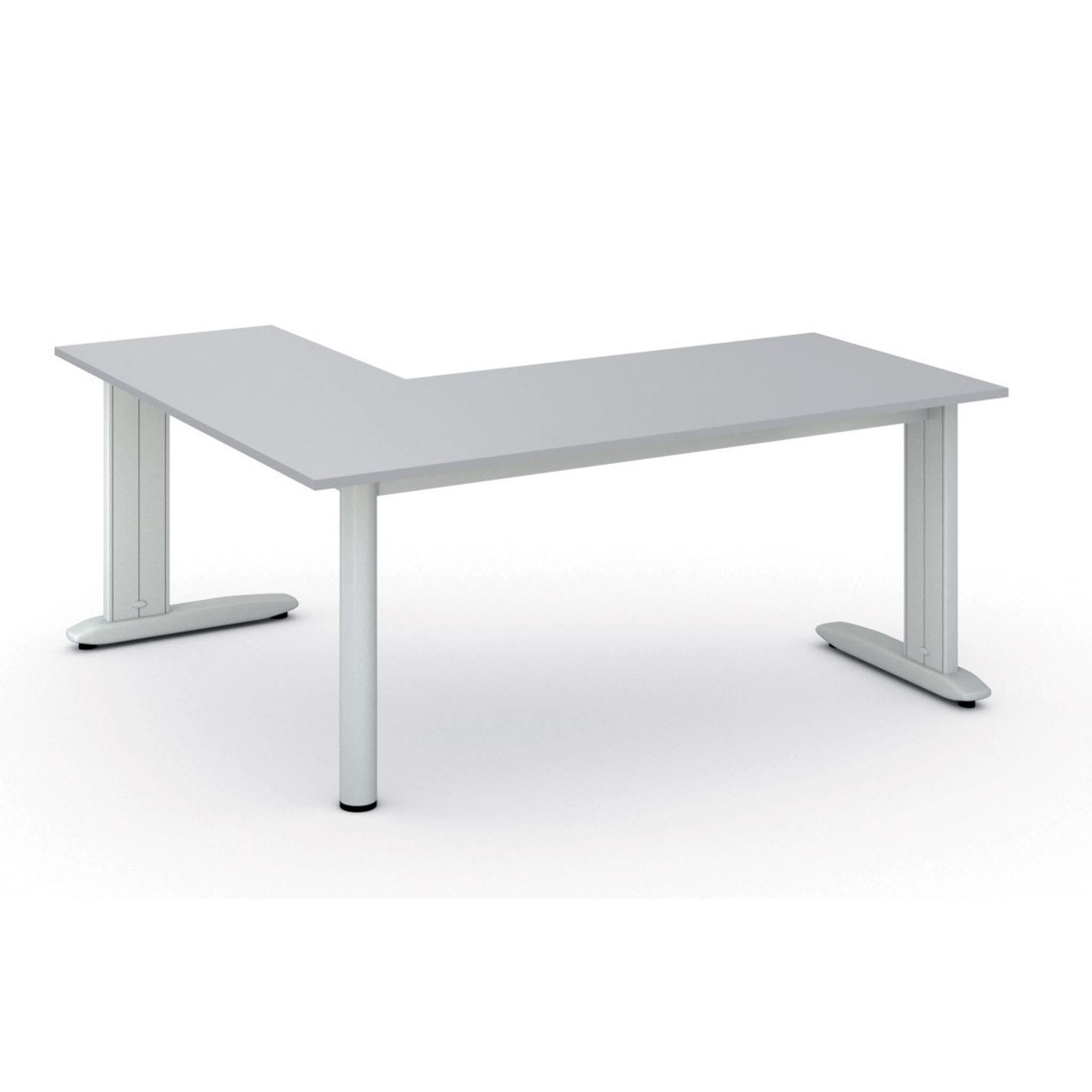 Rohový kancelářský stůl PRIMO FLEXIBLE, 180x160 cm, šedá