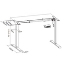 Rohový polohovací stůl se zaoblenými rohy, 180x120 cm, 1 motor, L/P, bílá podnož, bříza