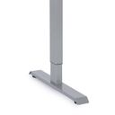 Rohový polohovací stůl se zaoblenými rohy, 180x120 cm, 1 motor, L/P, šedá podnož, dub přírodní