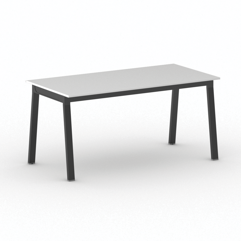 Fotografia produktu: Rokovací kancelársky stôl PRIMO BASIC, 160x80 cm, čierna podnož, biela