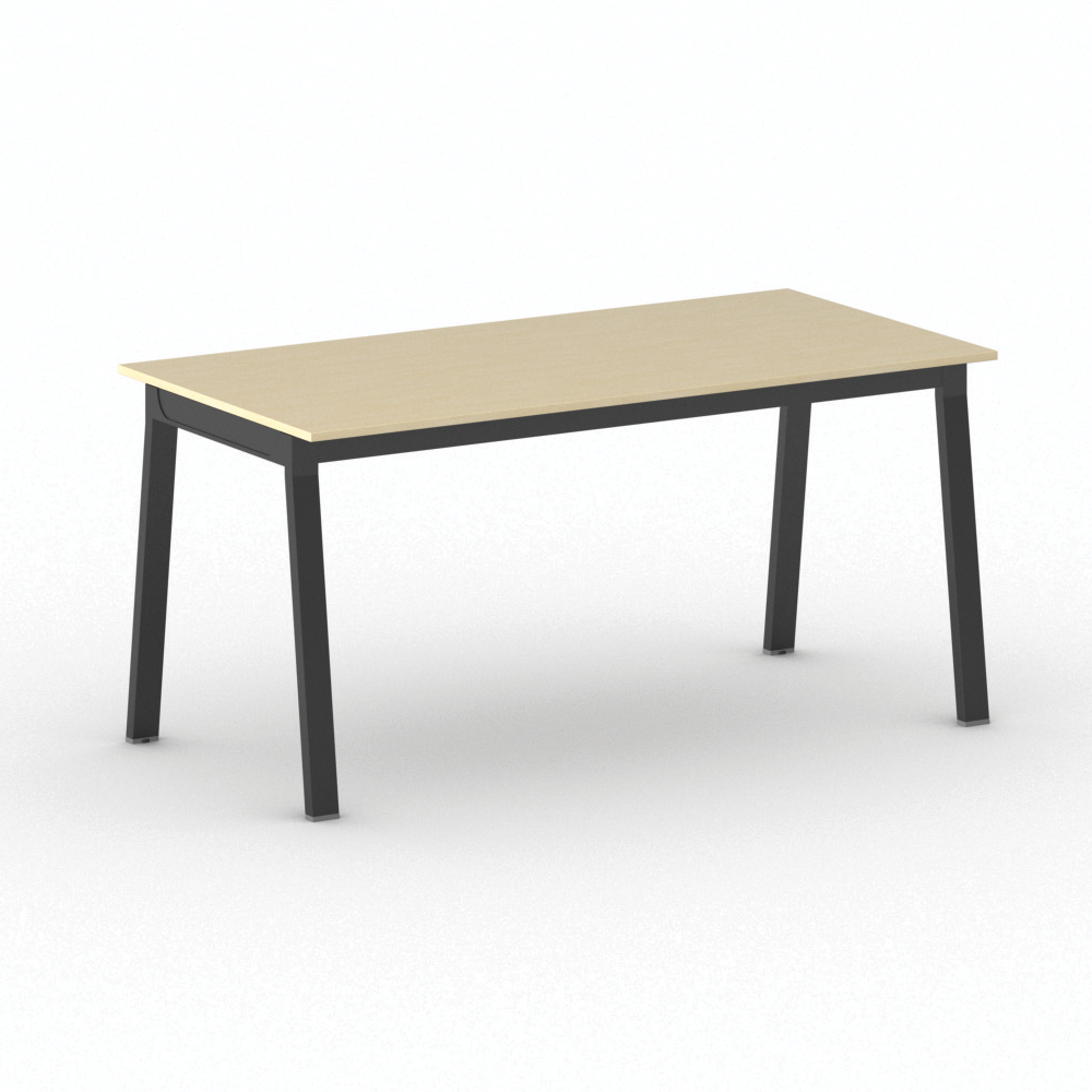 Fotografia produktu: Rokovací kancelársky stôl PRIMO BASIC, 160x80 cm, čierna podnož, breza