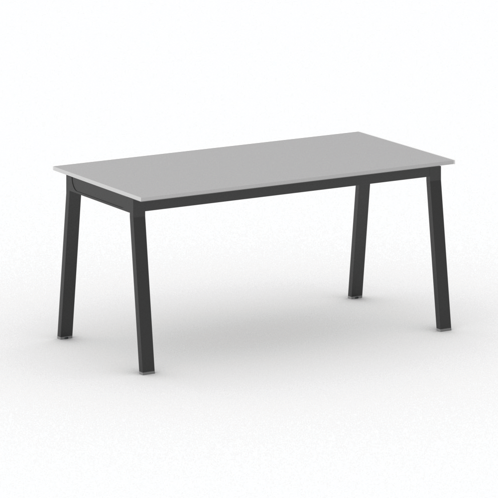 Fotografia produktu: Rokovací kancelársky stôl PRIMO BASIC, 160x80 cm, čierna podnož, sivá