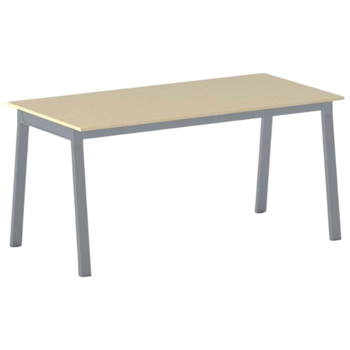 Fotografia produktu: Rokovací kancelársky stôl PRIMO BASIC, 160x80 cm, sivostrieborná podnož, breza