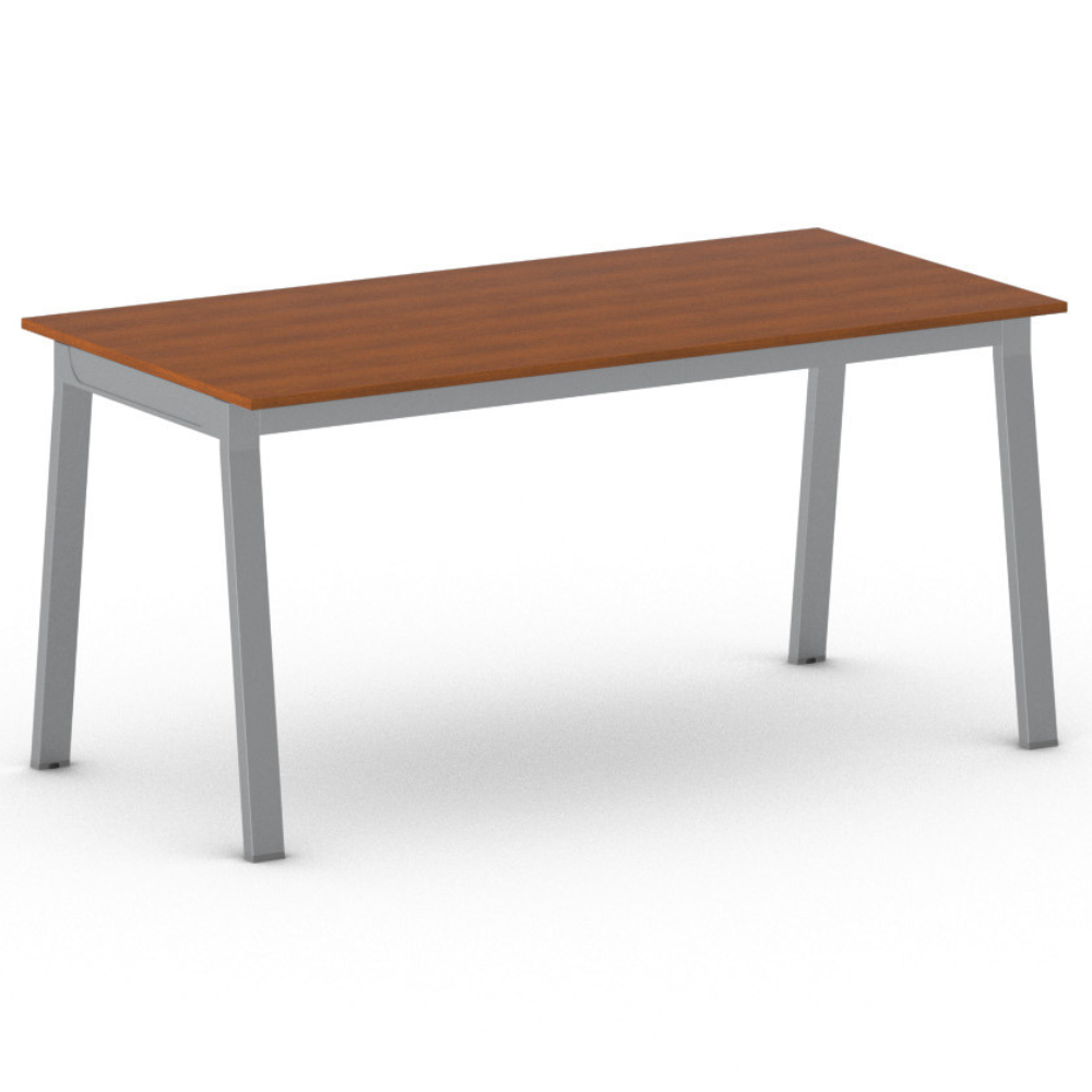 Fotografia produktu: Rokovací kancelársky stôl PRIMO BASIC, 160x80 cm, sivostrieborná podnož, čerešňa