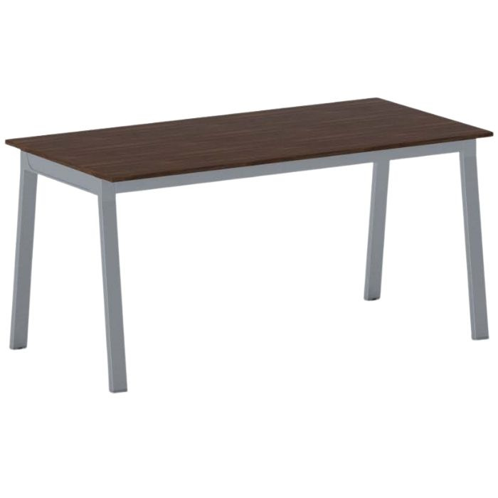 Fotografia produktu: Rokovací kancelársky stôl PRIMO BASIC, 160x80 cm, sivostrieborná podnož, orech