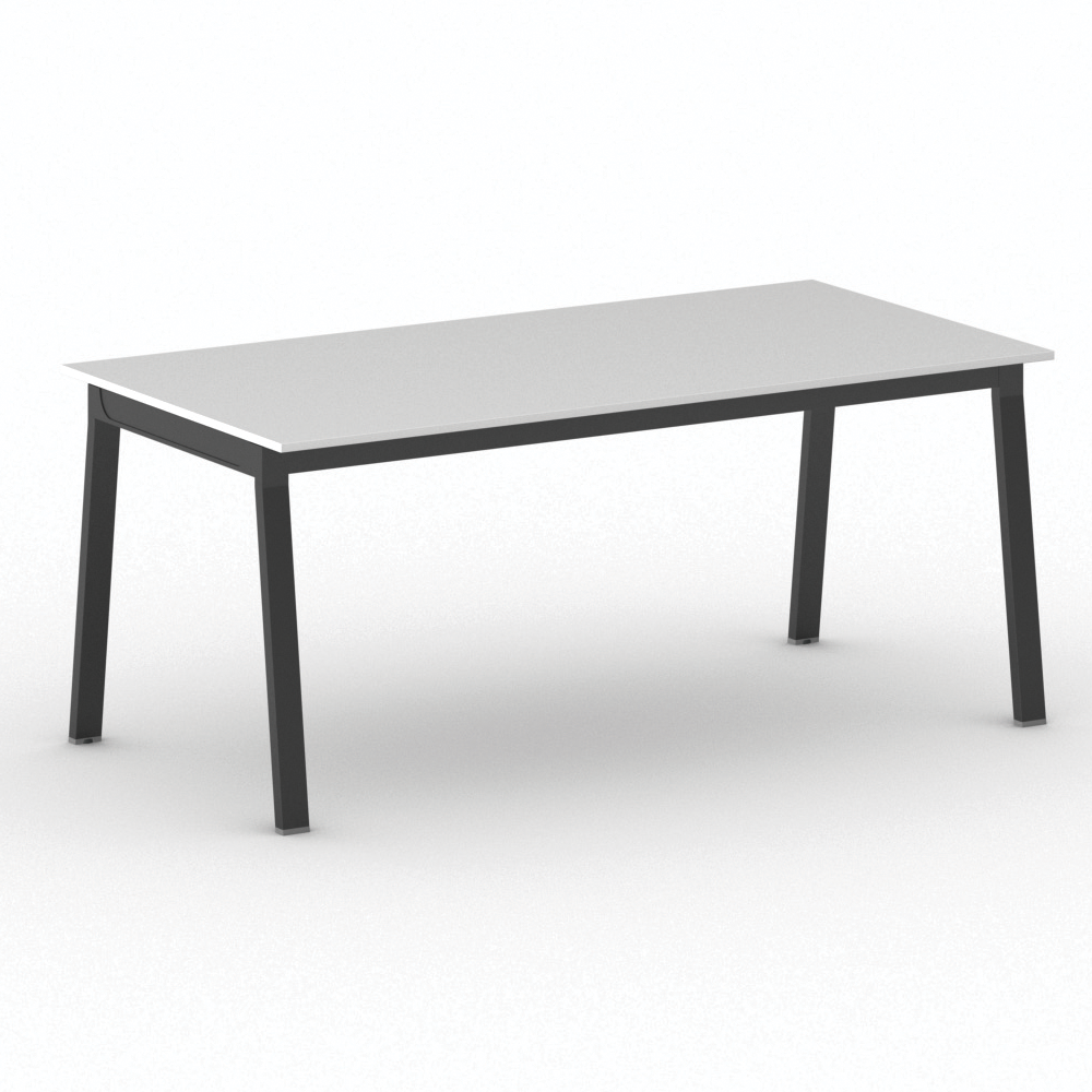 Fotografia produktu: Rokovací kancelársky stôl PRIMO BASIC, 180x90 cm, čierna podnož, biela