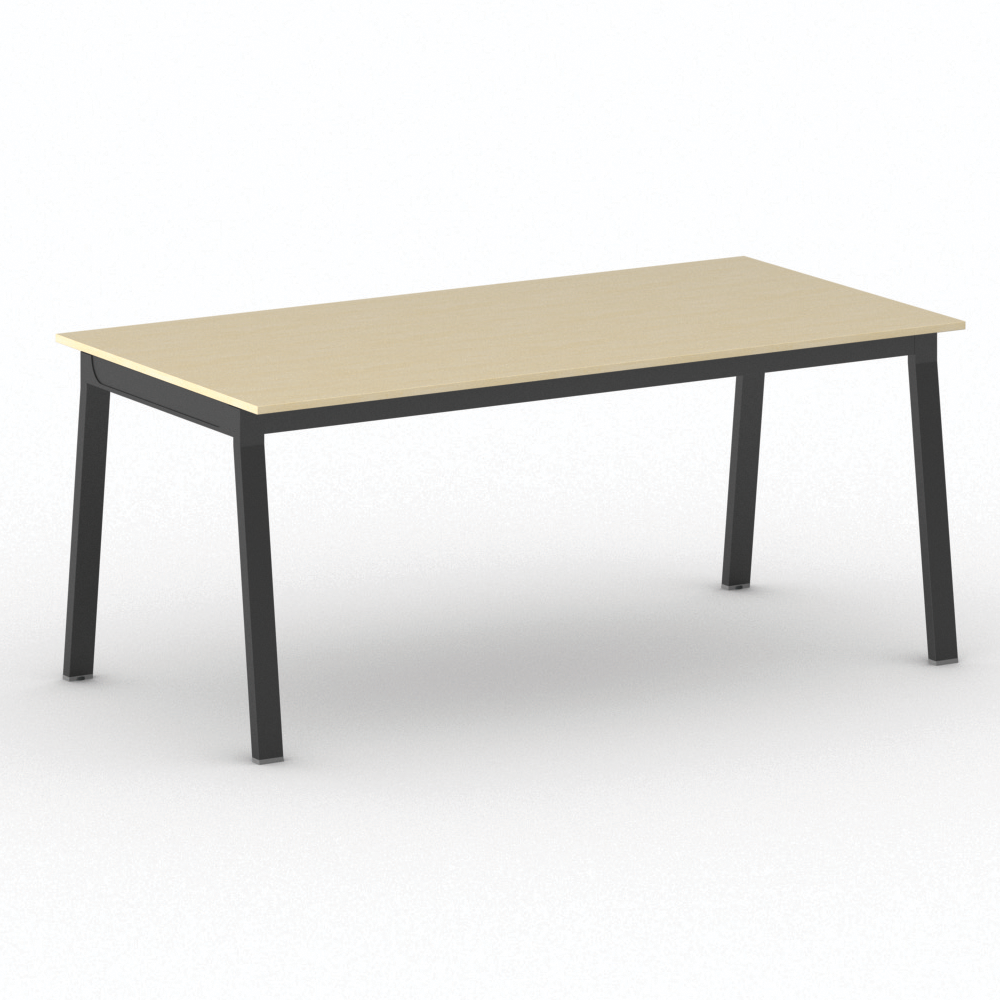 Fotografia produktu: Rokovací kancelársky stôl PRIMO BASIC, 180x90 cm, čierna podnož, breza