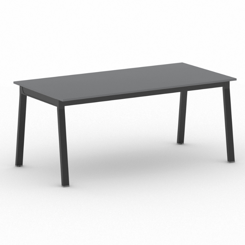 Fotografia produktu: Rokovací kancelársky stôl PRIMO BASIC, 180x90 cm, čierna podnož, grafit