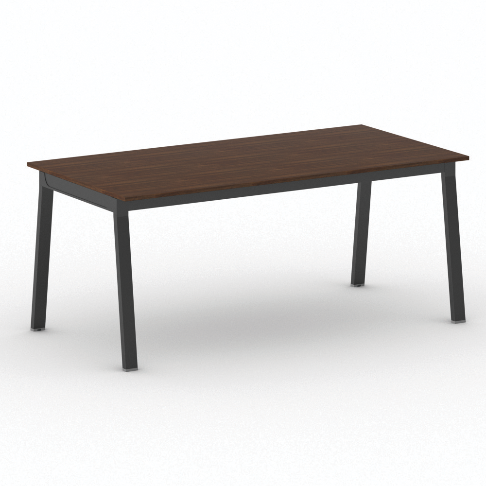Fotografia produktu: Rokovací kancelársky stôl PRIMO BASIC, 180x90 cm, čierna podnož, orech