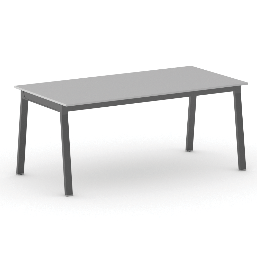 Fotografia produktu: Rokovací kancelársky stôl PRIMO BASIC, 180x90 cm, čierna podnož, sivá
