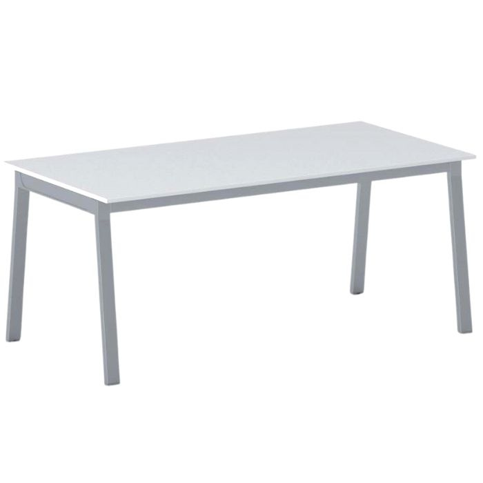 Fotografia produktu: Rokovací kancelársky stôl PRIMO BASIC, 180x90 cm, sivostrieborná podnož, biela
