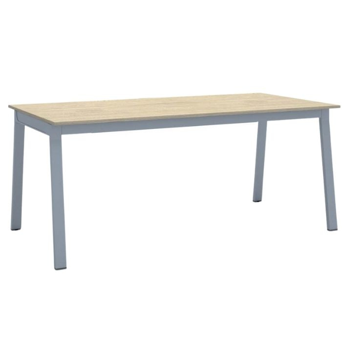 Fotografia produktu: Rokovací kancelársky stôl PRIMO BASIC, 180x90 cm, sivostrieborná podnož, dub prírodný