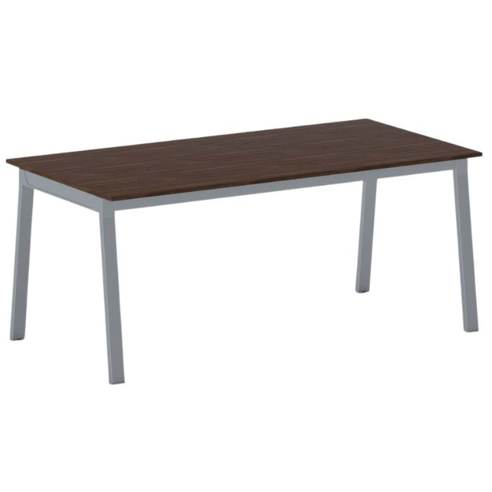 Fotografia produktu: Rokovací kancelársky stôl PRIMO BASIC, 180x90 cm, sivostrieborná podnož, orech