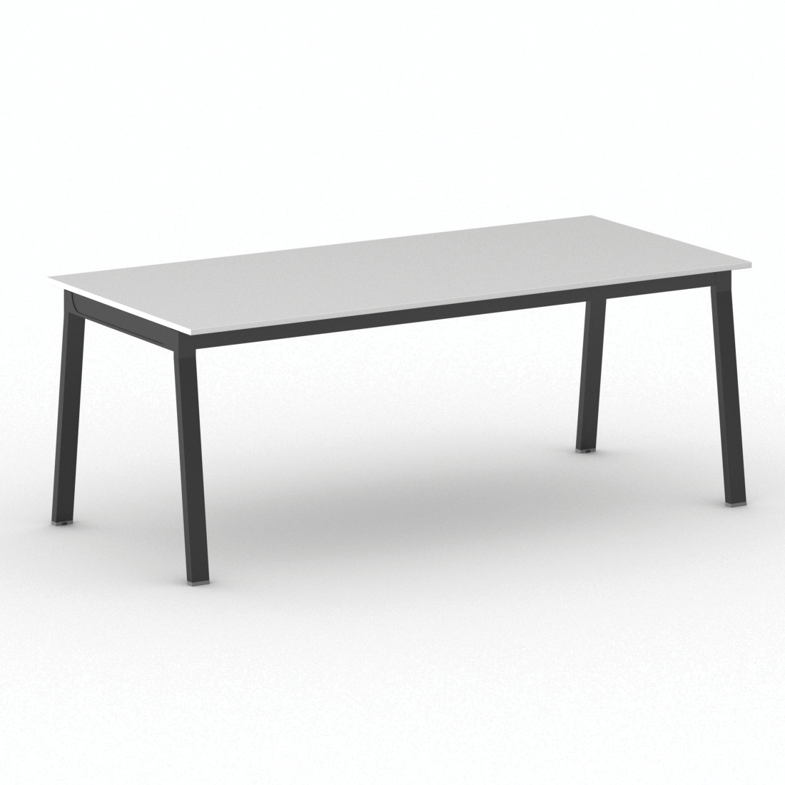 Fotografia produktu: Rokovací kancelársky stôl PRIMO BASIC, 200x90 cm, čierna podnož, biela