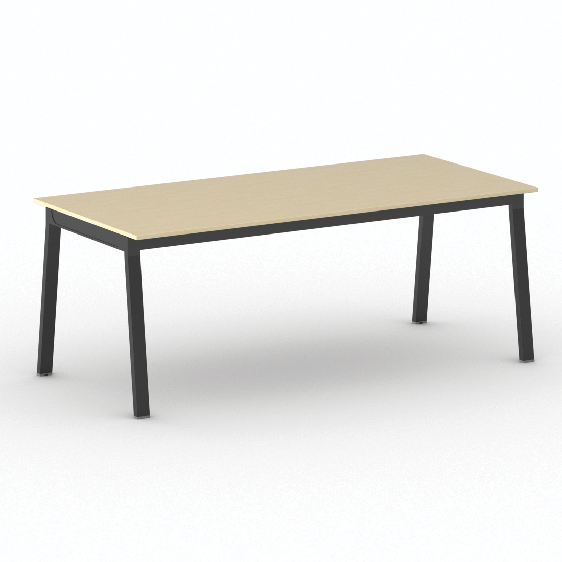 Fotografia produktu: Rokovací kancelársky stôl PRIMO BASIC, 200x90 cm, čierna podnož, breza