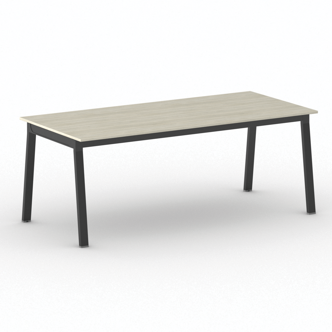 Fotografia produktu: Rokovací kancelársky stôl PRIMO BASIC, 200x90 cm, čierna podnož, dub prírodný