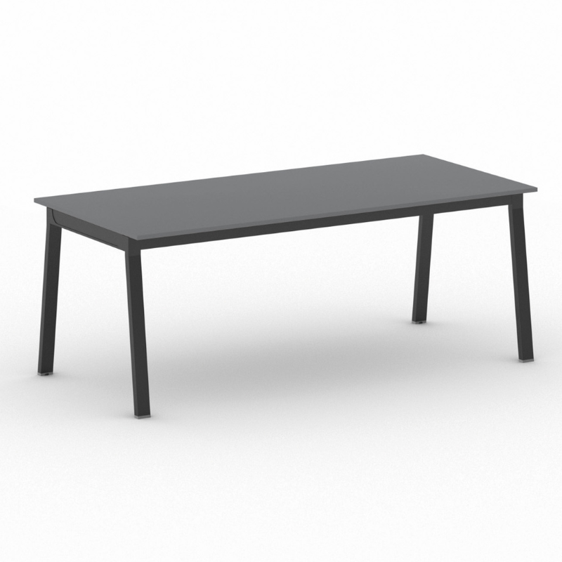 Fotografia produktu: Rokovací kancelársky stôl PRIMO BASIC, 200x90 cm, čierna podnož, grafit