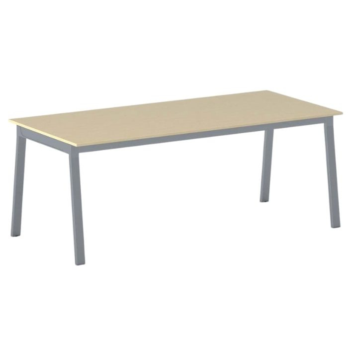 Fotografia produktu: Rokovací kancelársky stôl PRIMO BASIC, 200x90 cm, sivostrieborná podnož, breza