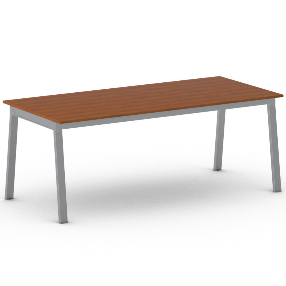 Fotografia produktu: Rokovací kancelársky stôl PRIMO BASIC, 200x90 cm, sivostrieborná podnož, čerešňa