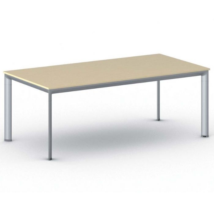 Fotografia produktu: Rokovací kancelársky stôl PRIMO INVITATION, 200x100 cm, sivostrieborná podnož, breza