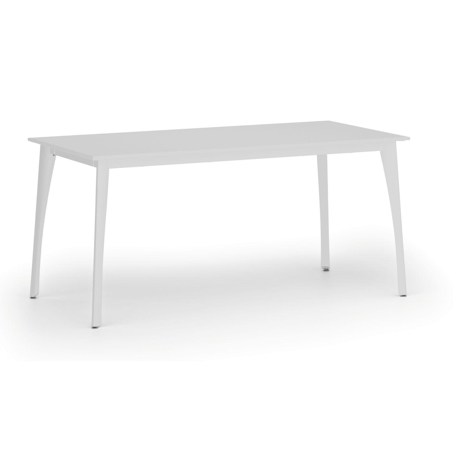 Fotografia produktu: Rokovací kancelársky stôl PRIMO OMEGA, 160x80 cm, biela podnož, biela