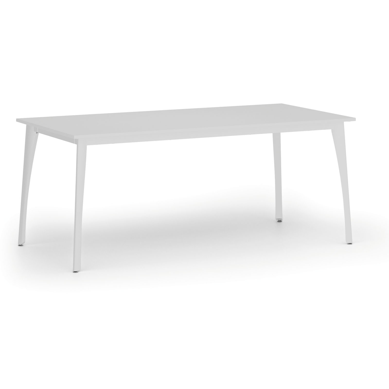 Fotografia produktu: Rokovací kancelársky stôl PRIMO OMEGA, 180x90 cm, biela podnož, biela