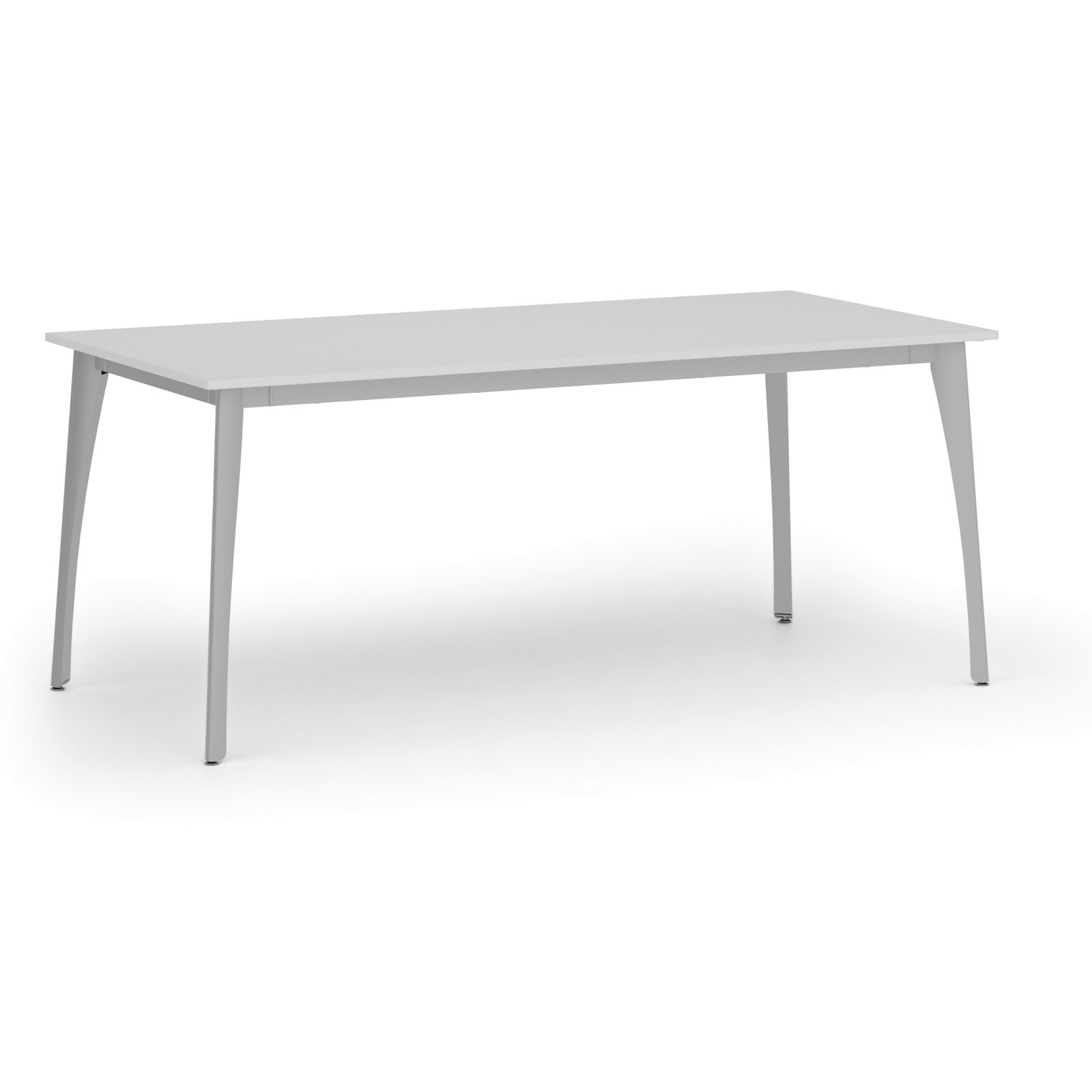 Fotografia produktu: Rokovací kancelársky stôl PRIMO OMEGA, 180x90 cm, sivá podnož, biela