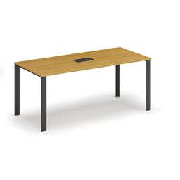 Rokovací stôl PRIMO INFINITY, 180x90 cm, buk + stolová zásuvka TYP I, čierna