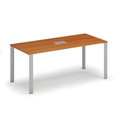 Rokovací stôl PRIMO INFINITY, 180x90 cm, čerešňa + stolová zásuvka TYP I, strieborná