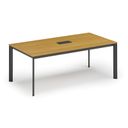 Rokovací stôl PRIMO INVITATION, 240x120 cm, buk + stolná zásuvka TYP II, čierna