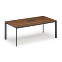 Rokovací stôl PRIMO INVITATION, 240x120 cm, orech + stolná zásuvka TYP II, čierna