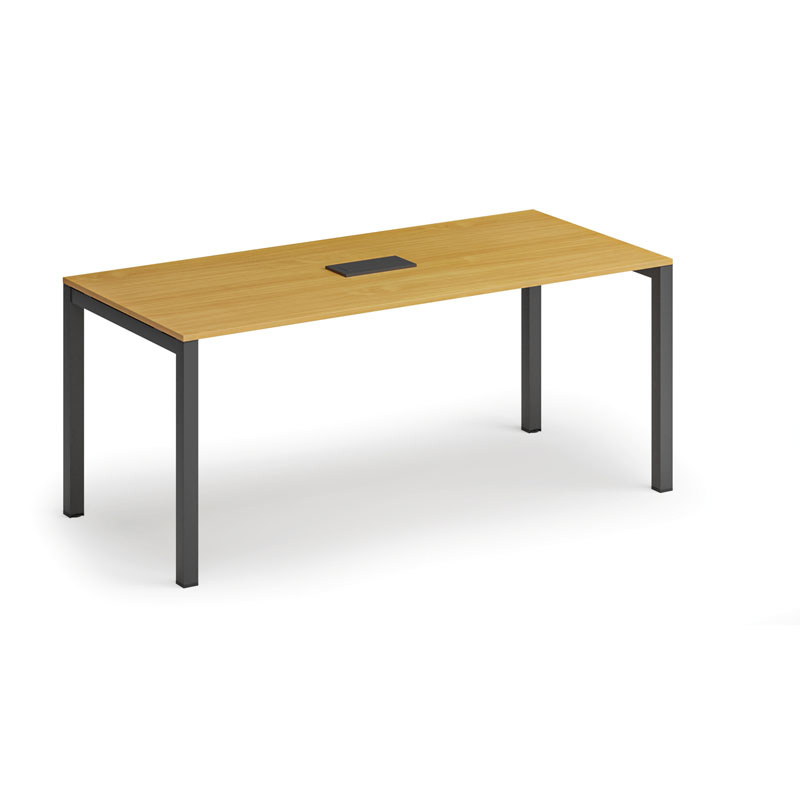 Fotografia produktu: Rokovací stôl PRIMO SQUARE, 180x80 cm, buk + stolová zásuvka TYP I, čierna