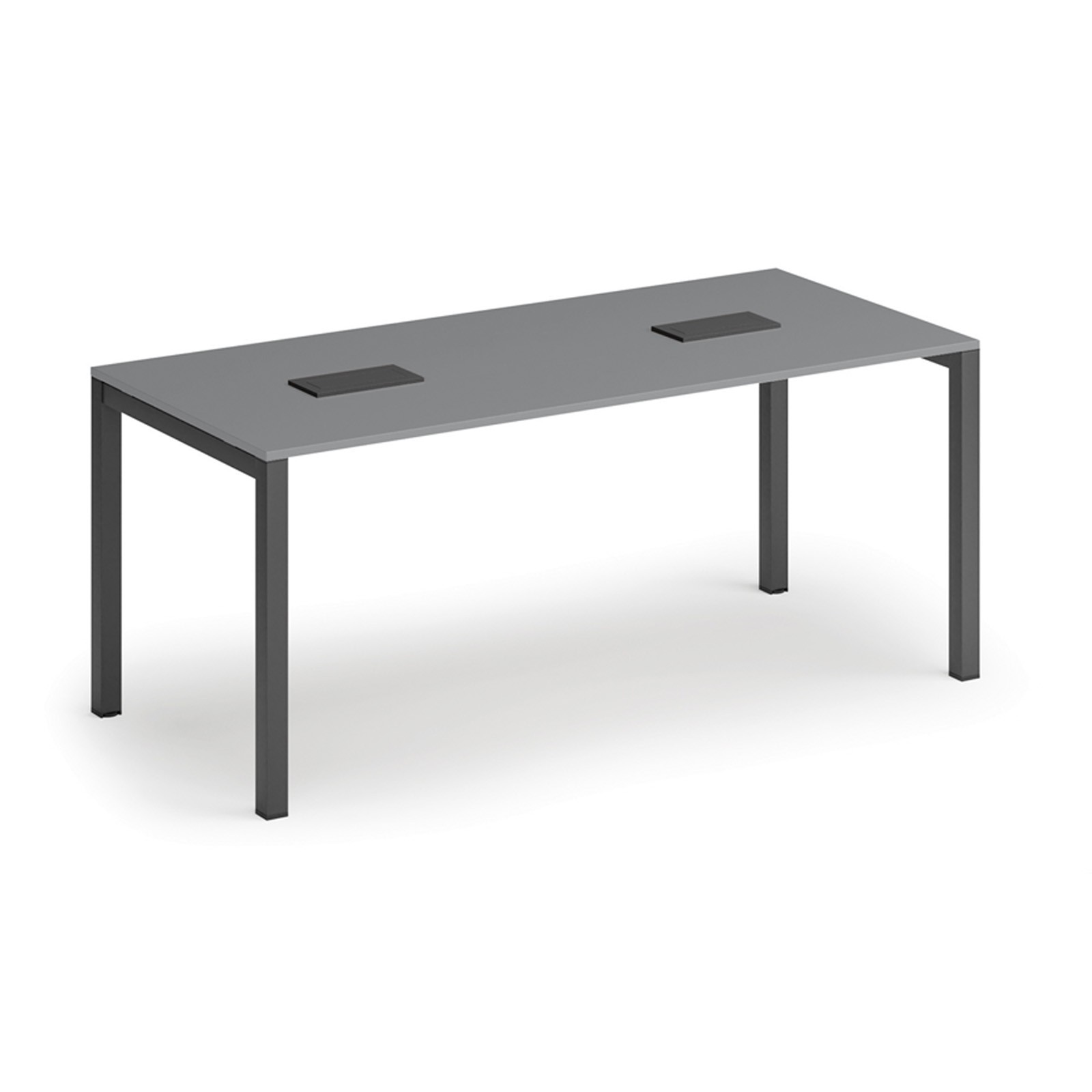 Fotografia produktu: Rokovací stôl PRIMO SQUARE, 180x80 cm, grafit + 2x stolná zásuvka TYP II, čierna