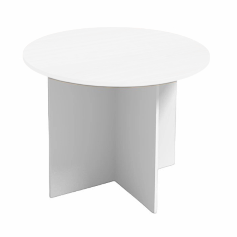 Fotografia produktu: Rokovací stôl s guľatou doskou PRIMO WHITE, priemer 100 cm, biela