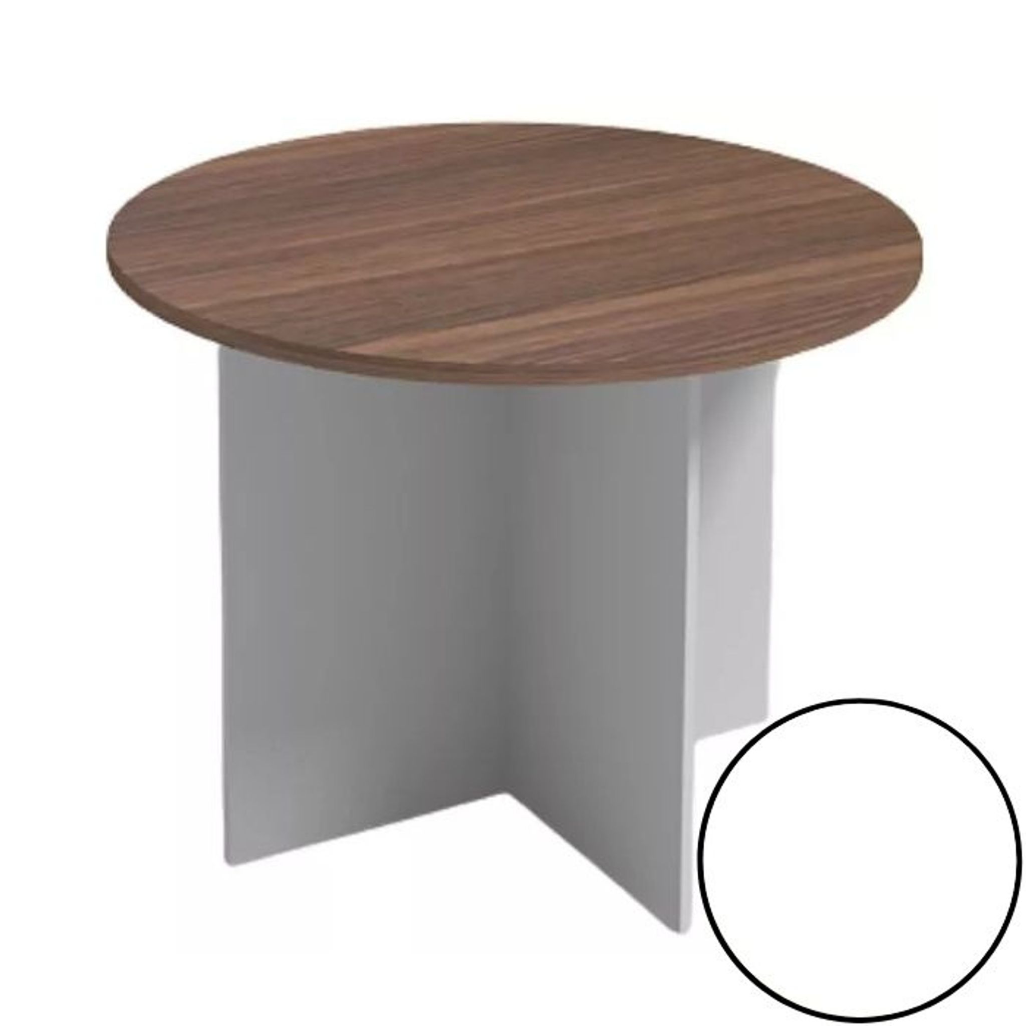 Rokovací stôl s guľatou doskou PRIMO WHITE, priemer 1000 mm, biela