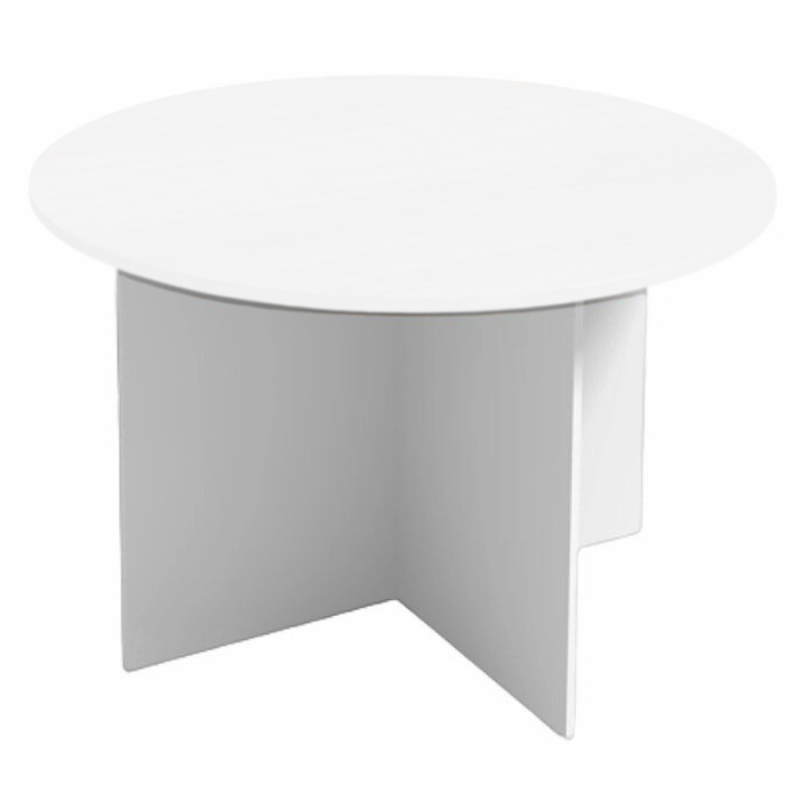 Fotografia produktu: Rokovací stôl s guľatou doskou PRIMO WHITE, priemer 120 cm, biela