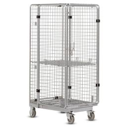 Rollbehälter mit Gitterwänden, Gitterwagen, nestbar, 1x Gitterboden RC/N3