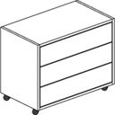 Rollcontainer, Büro-Sideboard LAYERS White, 3 Schubladen, 600 x 400 x 575 mm, weiß