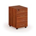 Rollcontainer MIRELLI, Zahlenschloss, 4 Schubladen, Nussbaum