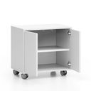 Rollschrank auf Rollen mit LAYERS Tür, kurz, 600 x 400 x 575, weiß