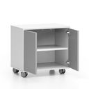 Rollschrank auf Rollen mit Türen LAYERS, kurz, 600 x 400 x 575, weiß / m