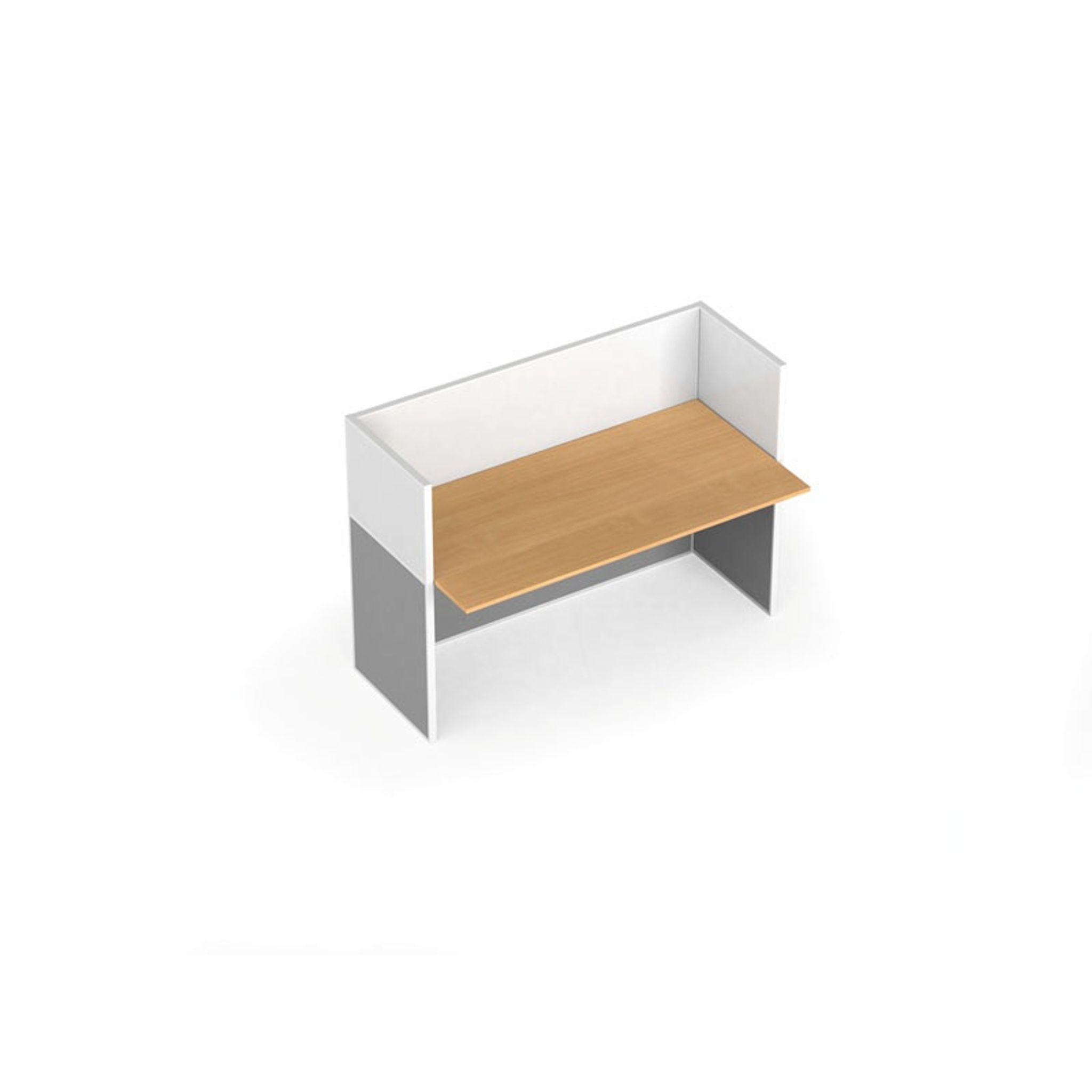Rovný kancelářský pracovní stůl PRIMO s paravany, magnetická tabule, 1 místo, bříza
