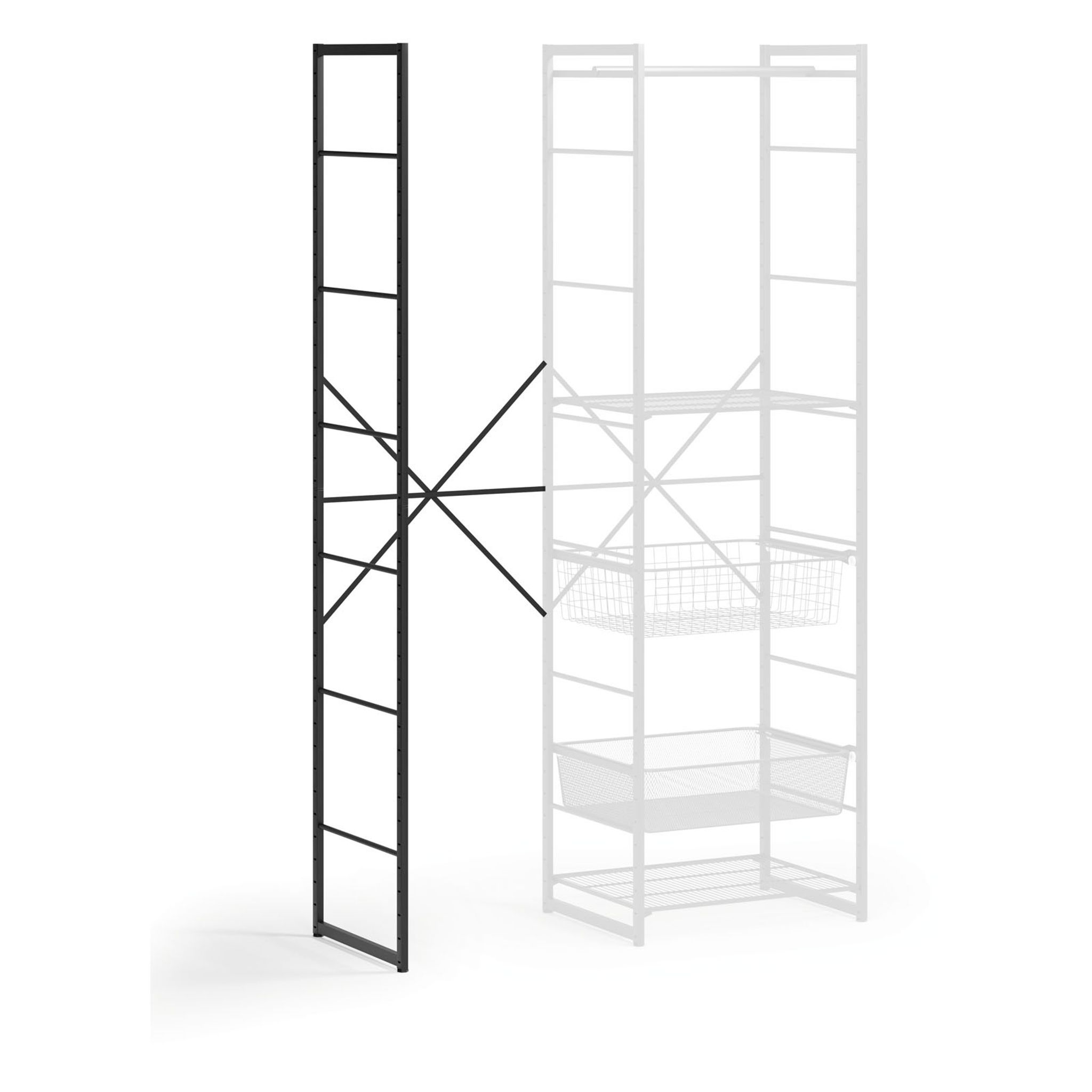 Rozszerzenie regału do zestawu otwartej szafy, 585 x 460 x 2020 mm, czarny