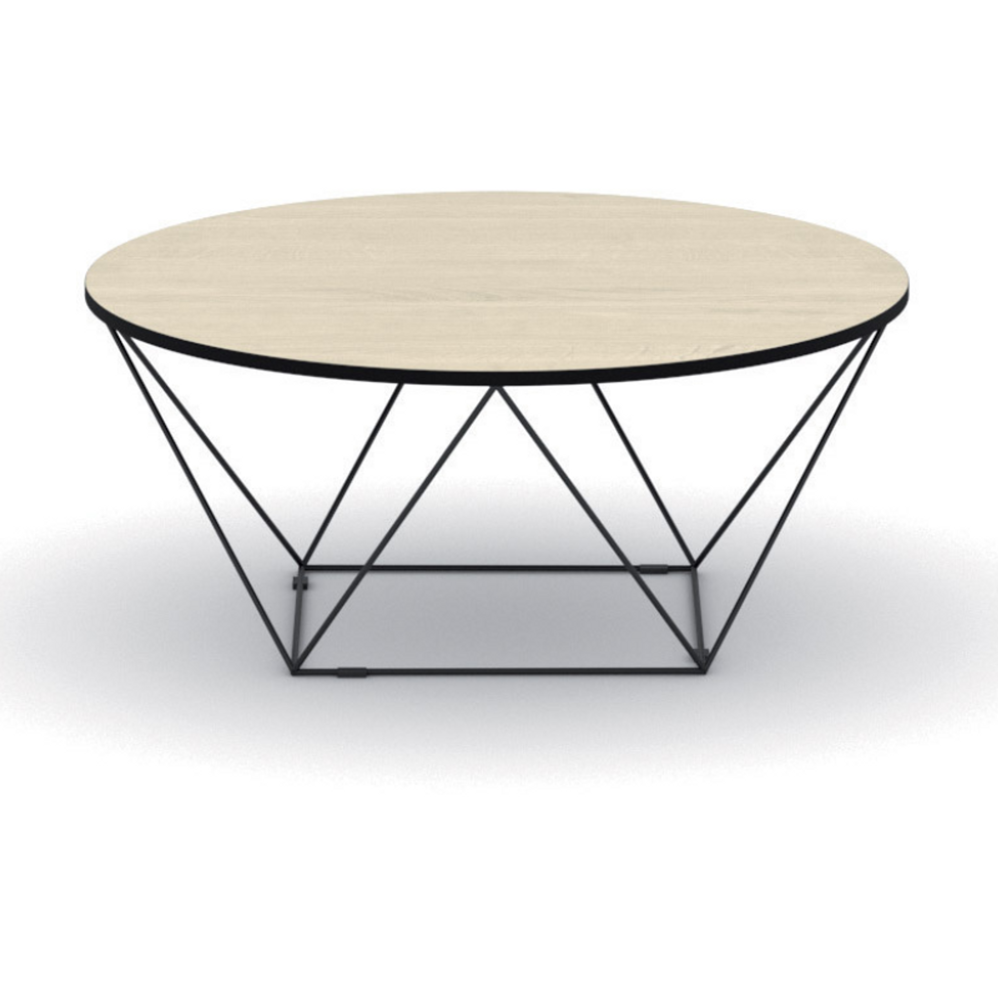 Runder Couchtisch WIRE, Durchmesser 105 cm, Eiche natur
